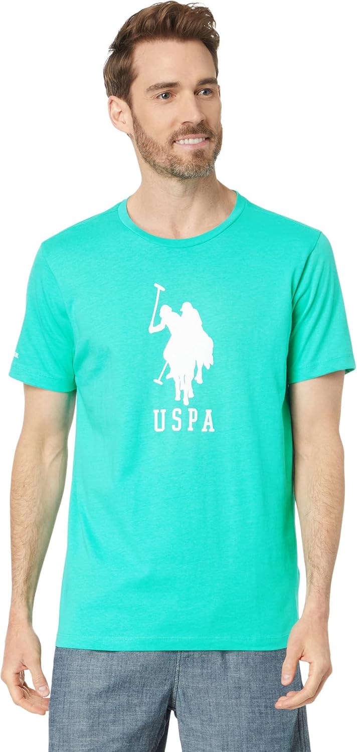 .U.S. بولو اسن تي شيرت باكمام قصيرة ورقبة دائرية ضيقة مطبوع عليه DHM