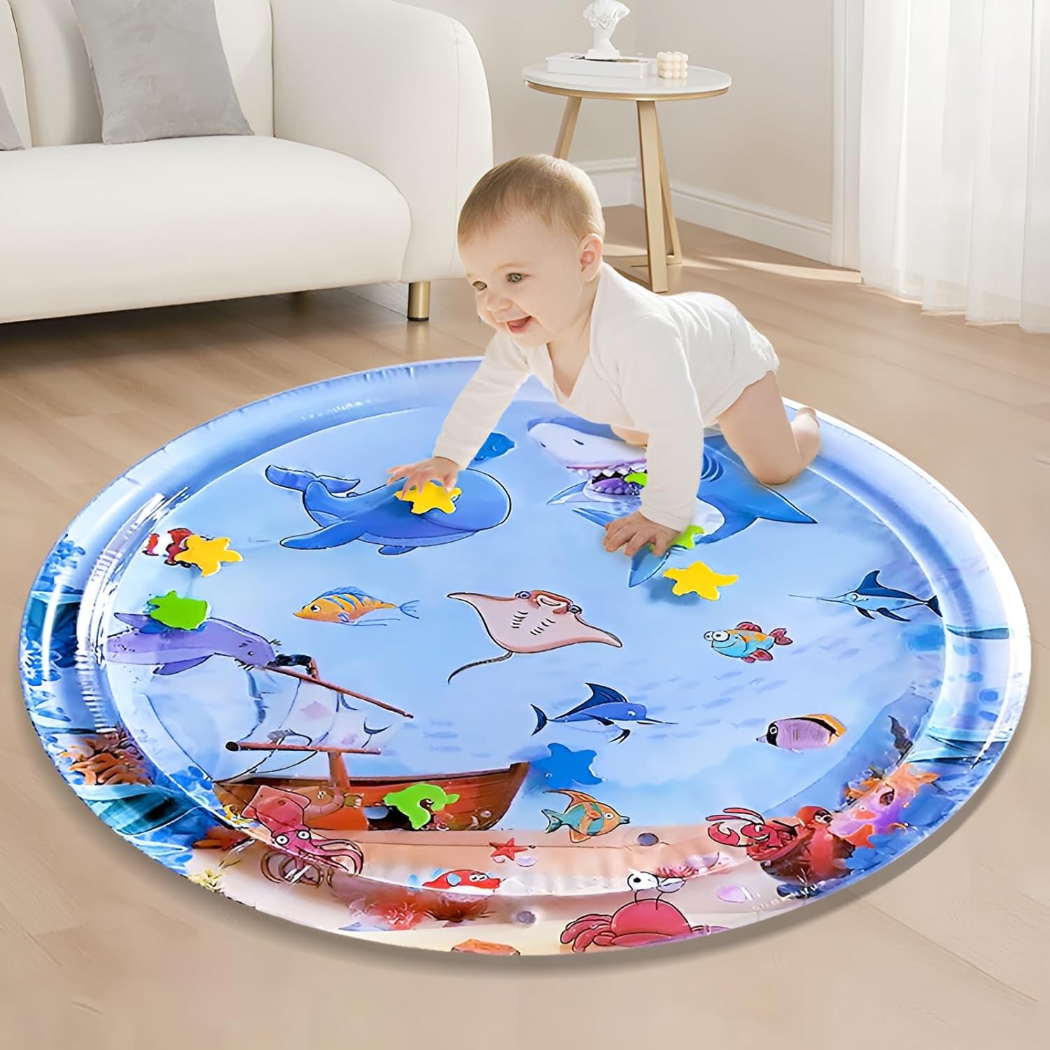 Baby Water Mat, Game Inflatable Play Mat and Toddlers is The Perfect Fun time Play Activity Center Your Baby's Stimulation Growth (100cm)