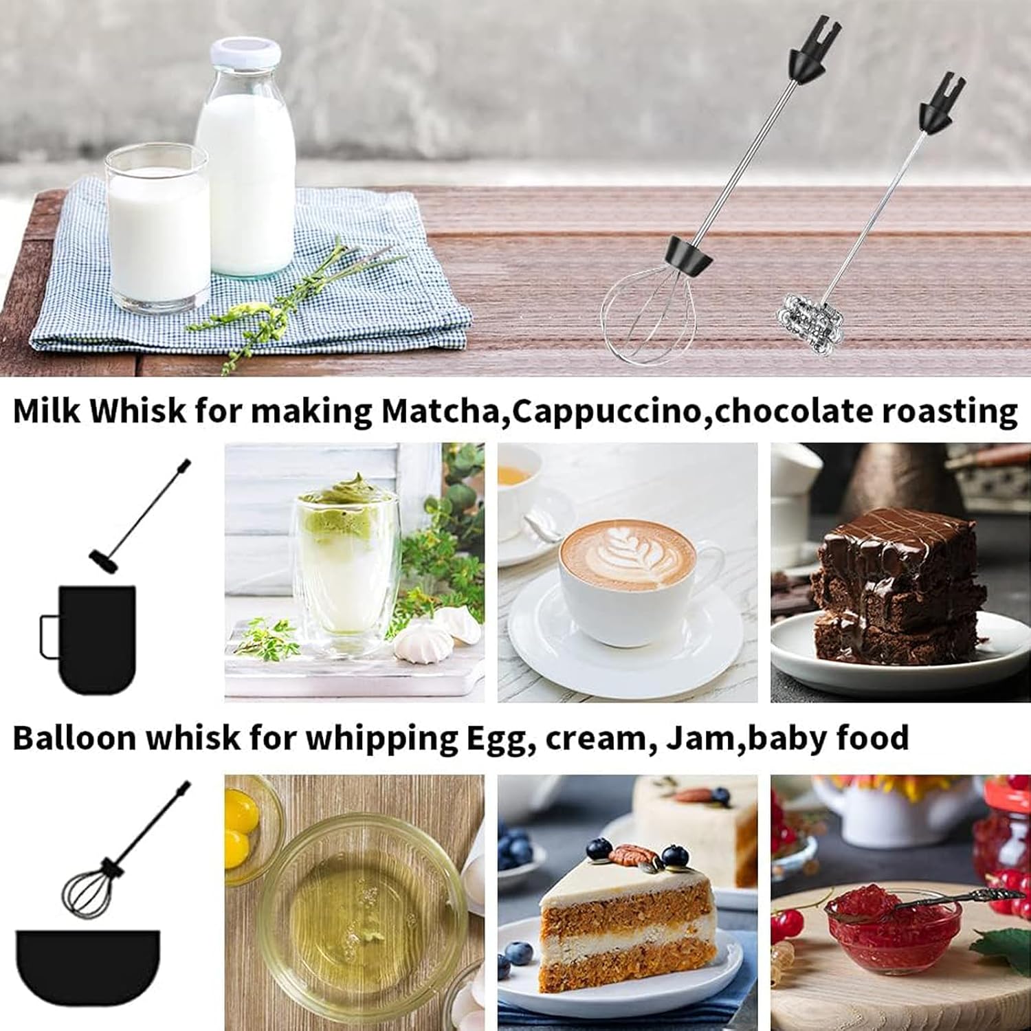 خلاط يدوي 2 في 1 من دي اتش بي تيك، خلاط يدوي كهربائي مع 2 راس تقليب ودعامة، 3 سرعات، قابل لاعادة الشحن بمنفذ USB، صانع رغوة الحليب، مضرب البيض، خلاط كهربائي للقهوة والسموذي والكريمة والخبز والكيك 13 71F+ghD5a2L. AC SL1500