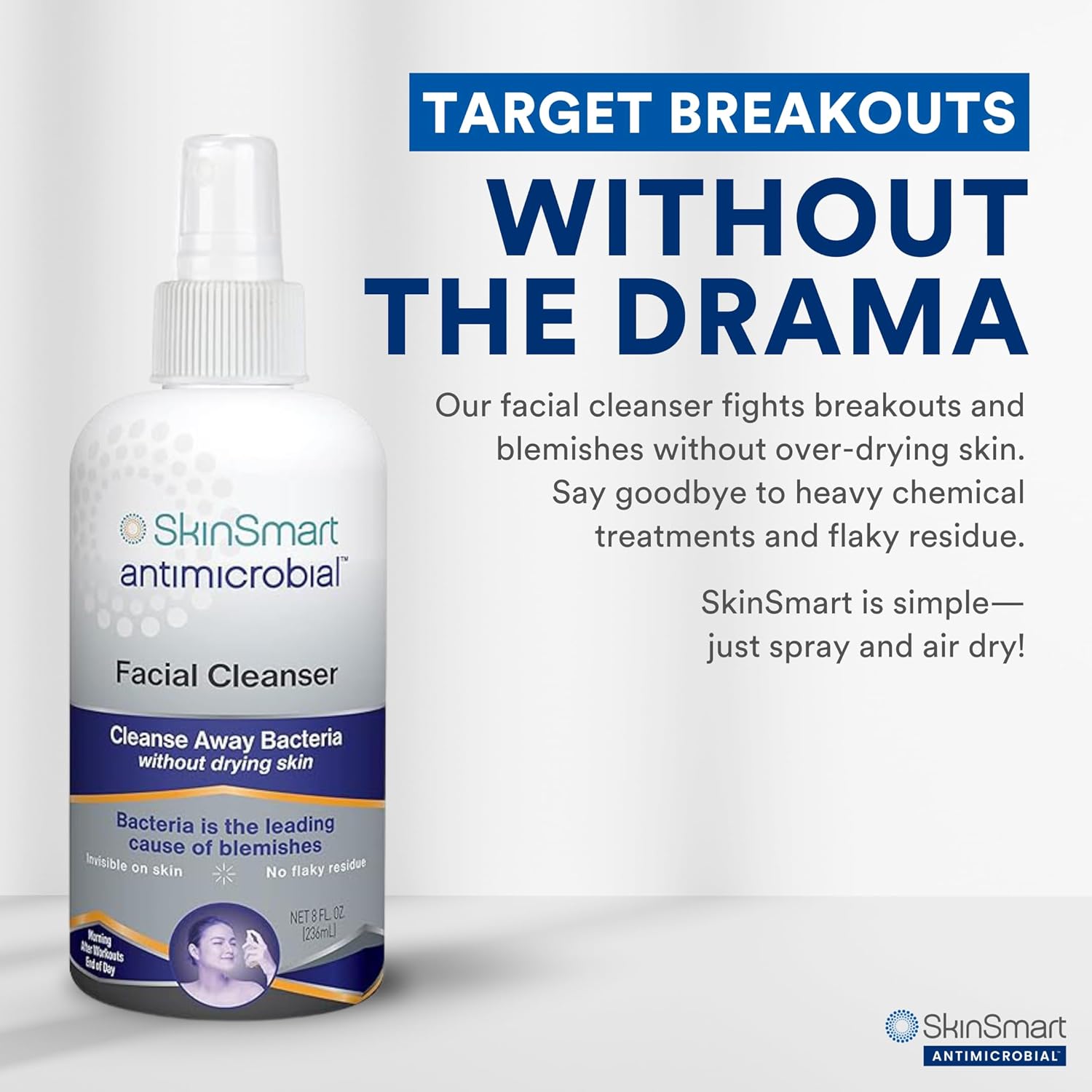 منظف الوجه من سكين سمارت لعلاج حب الشباب يستهدف البكتيريا للرياضيين المراهقين النشطين بعد التمرين وحب زجاجة بخاخ 8 اونصة امن للاستخدامات اليومية المتعددة سكن انتيميكروبيال، من سكن سمارت انتيميكروبيال 12 71MOiz8vllL. AC SL1500