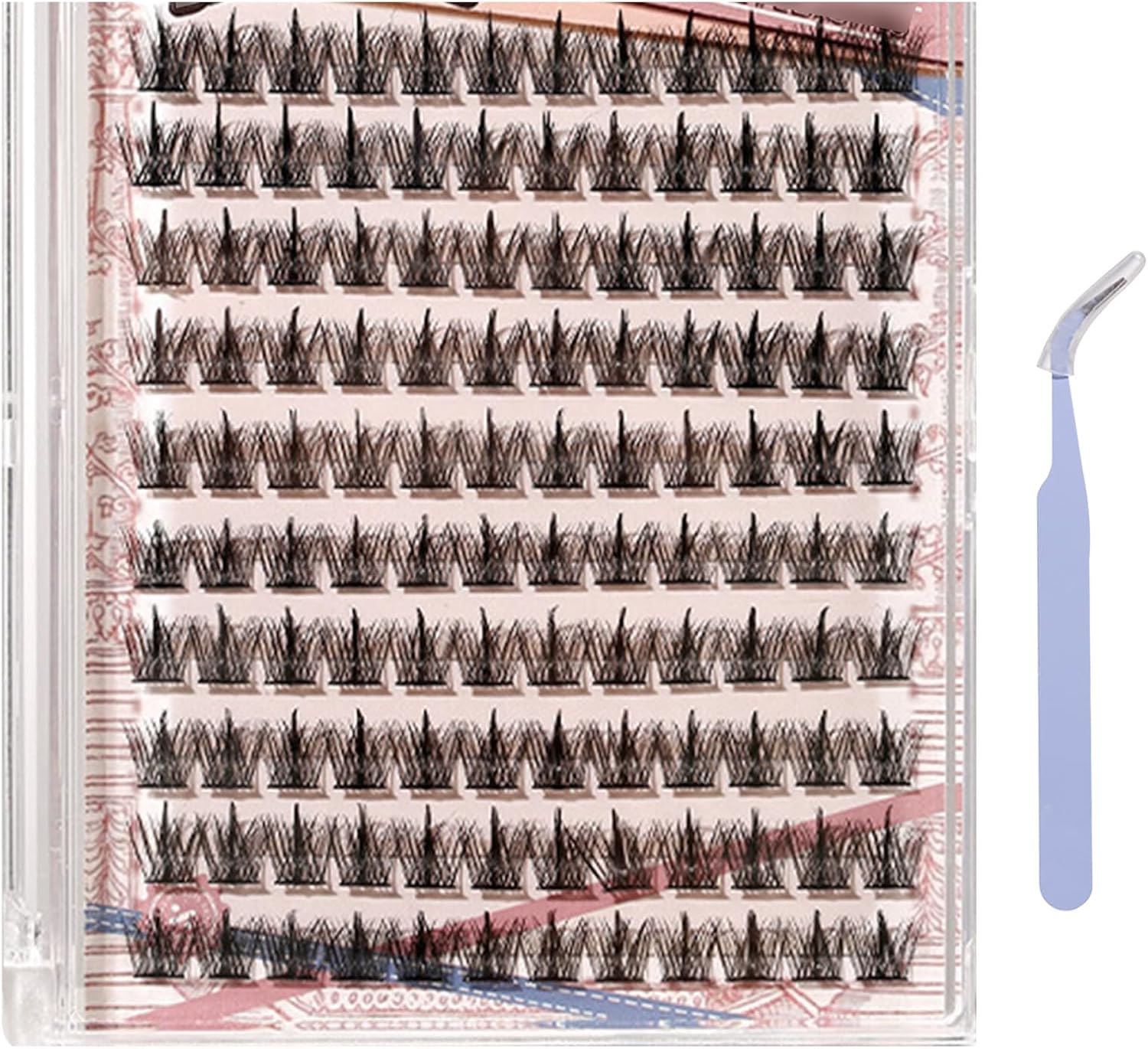 120 قطعة من الرموش العنقودية، رموش طبيعية ملتصقة مسبقا، رموش ذاتية اللصق بدون صمغ، مجموعات رموش ناعمة منفوشة مع ملاقط، رموش فردية للاستخدام السريع (ملقط)