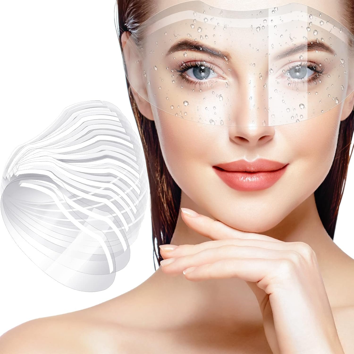50 قطعة من واقيات الوجه والعين، واقيات شفافة لحماية العين والمكياج ووصلات الرموش وجراحة العين وجراحة الجفون والعناية اللاحقة للرموش، مستلزمات صالونات التجميل ووصلات الرموش