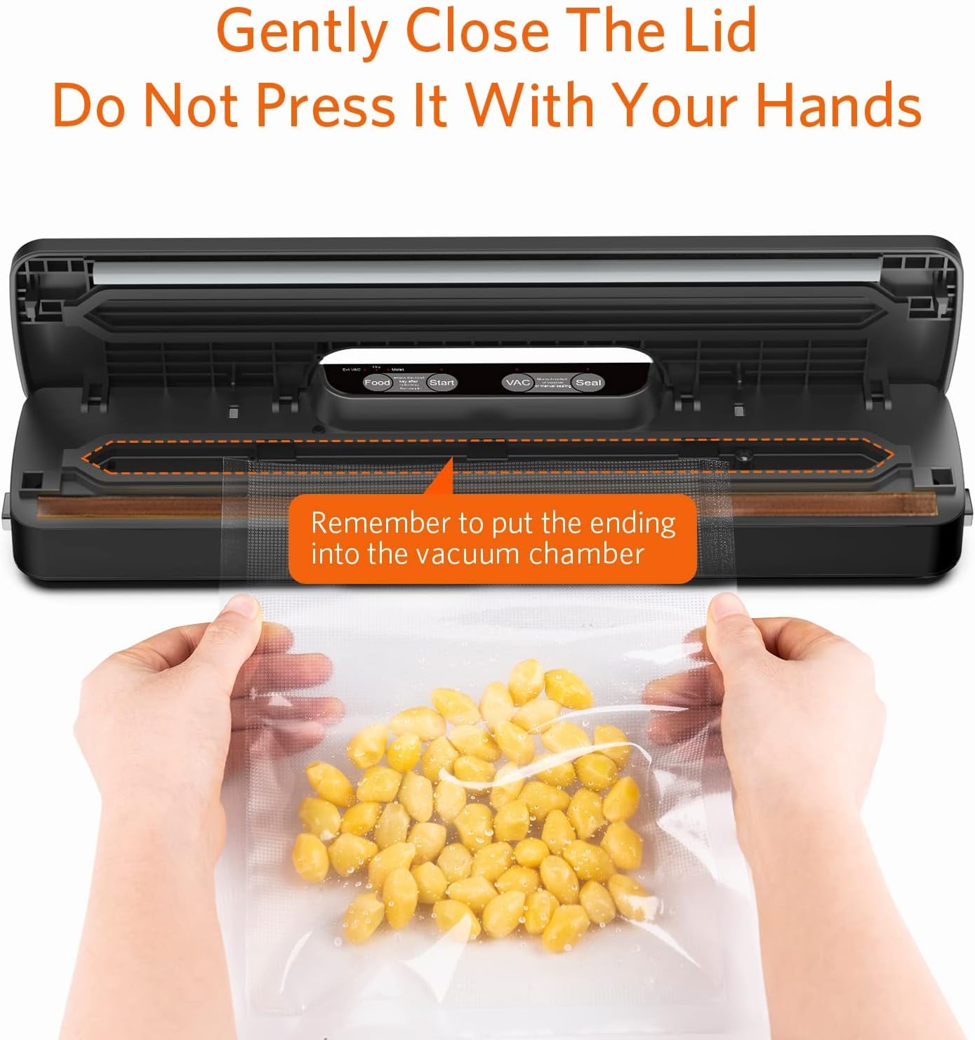 ماكينة تفريغ الهواء من تيريفي، ماكينة حفظ الطعام بتفريغ الهواء مع خيارات تلقائية ويدوية، 5 في 1 لحفظ الطعام مع اوضاع جافة ورطبة، اضواء مؤشر LED، تصميم صغير 14 71QFiuq5PkL. AC SL1500