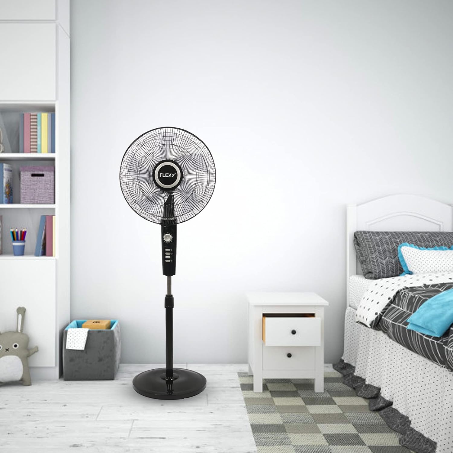 فلكسي® مروحة عمودية 16 انش 60 واط | مؤقت دقيقة 5 شفرات محرك نحاسي هادئ متذبذبة ارتفاع قابل للتعديل 3 سرعات موفرة للطاقة شبكة امان قوية | اسود 9 71R2e42i1aS. AC SL1500