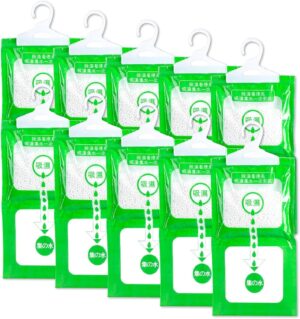 ماكمولا 10 قطع من أكياس مزيل الرطوبة المعلقة، مزيلات الرطوبة للمنزل والمطبخ، مزيلات الرطوبة المنزلية المعلقة لخزانة الملابس/المطبخ/غرفة المعيشة/الحمام/غرفة النوم