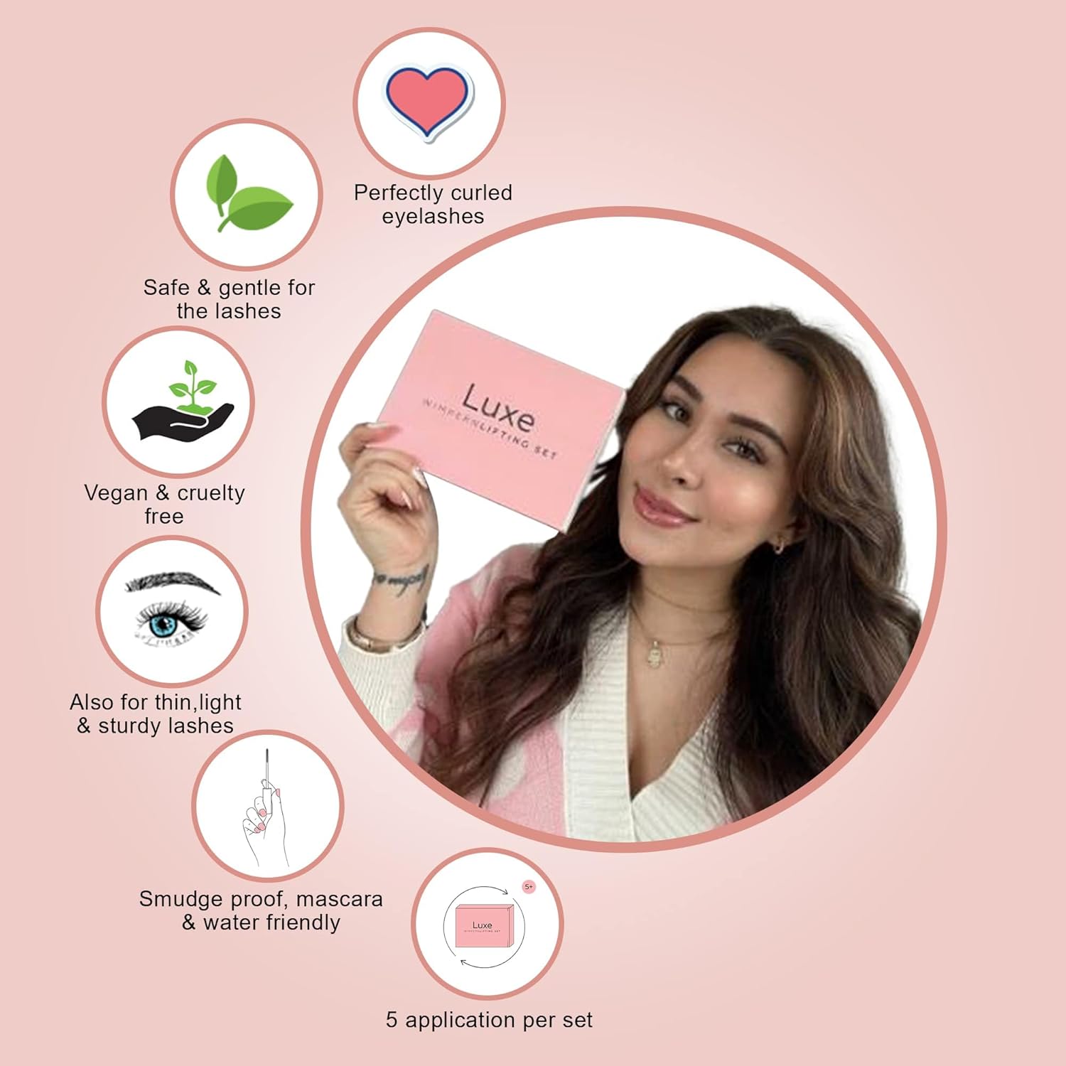 مجموعة رفع الرموش من لوكس كوزماتيكس - مجموعة كاملة لرفع الرموش - إصدار احترافي جديد - سهلة الاستخدام وذات لمسة نهائية طويلة الأمد - نتائج احترافية تصل إلى 8 أسابيع من المنزل - تتضمن 3 استخدامات 12 71SNti5b6TL. AC SL1500