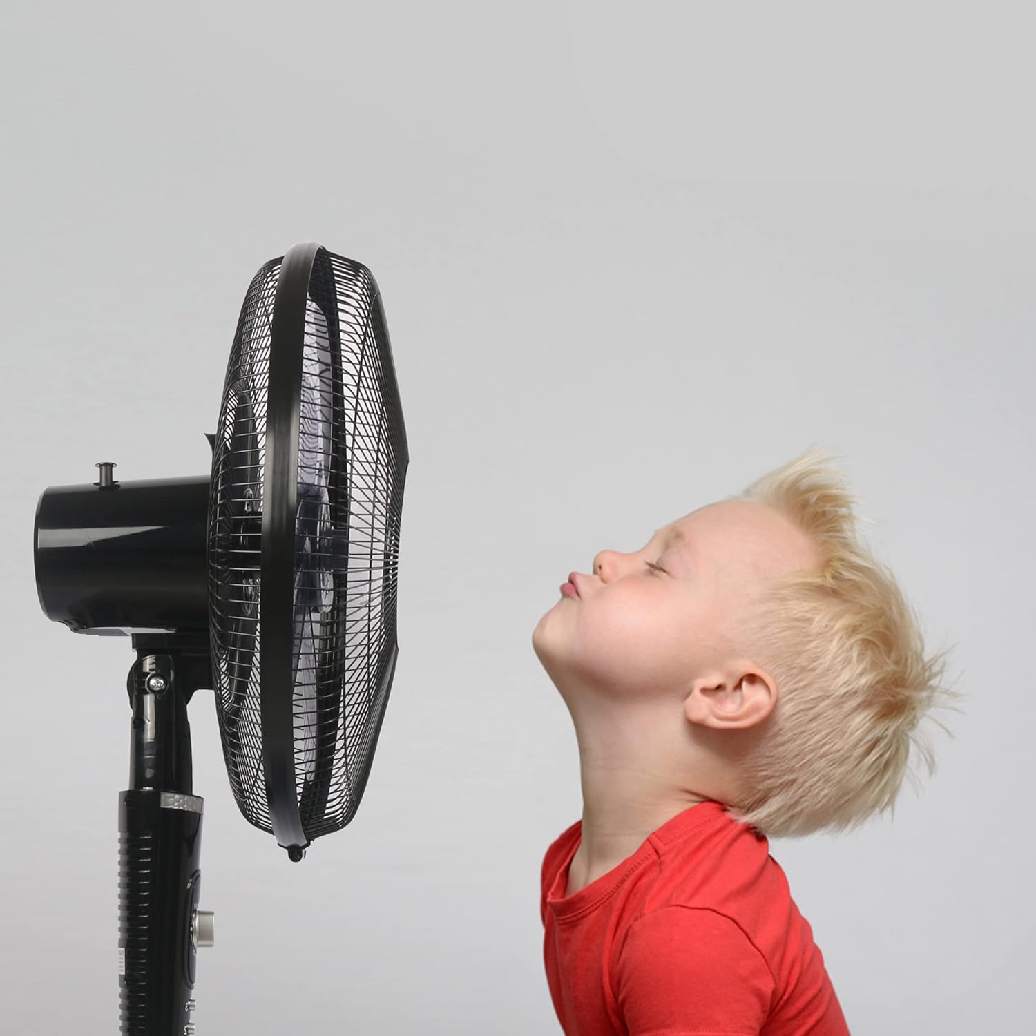 فلكسي® مروحة عمودية 16 انش 60 واط | مؤقت دقيقة 5 شفرات محرك نحاسي هادئ متذبذبة ارتفاع قابل للتعديل 3 سرعات موفرة للطاقة شبكة امان قوية | اسود 13