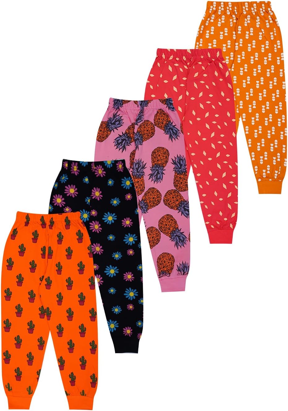 سراويل رياضية مضلعة للبنات GLSTRK12 من تي 2 اف (عبوة من 5 قطع)