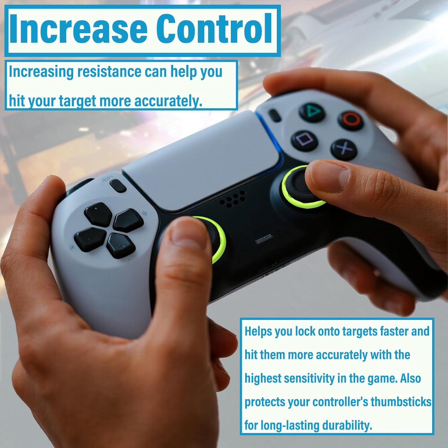 حلقة تحكم دقيقة لتعزيز التصويب متوافقة مع PS4/Playstation 5 وXbox 360 وXbox Series X/S وXbox One وسويتش برو سكوف من السيليكون الناعم للمساعدة في الحركة من بشيرماي، ملحقات حلقة شد 10 71U5W+SDrcL. AC SL1500