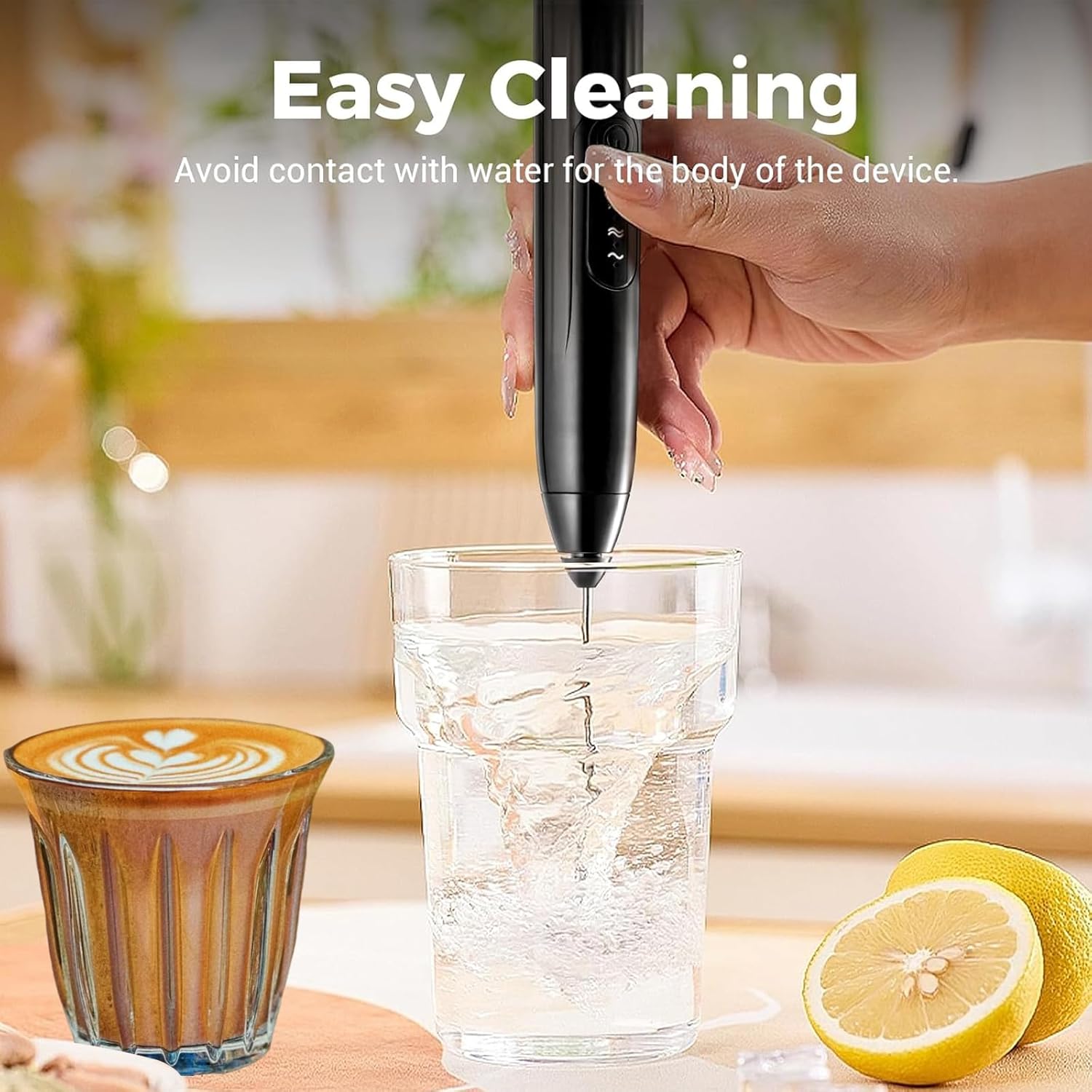 خلاط يدوي 2 في 1 من دي اتش بي تيك، خلاط يدوي كهربائي مع 2 راس تقليب ودعامة، 3 سرعات، قابل لاعادة الشحن بمنفذ USB، صانع رغوة الحليب، مضرب البيض، خلاط كهربائي للقهوة والسموذي والكريمة والخبز والكيك 11 71USDkIOcoL. AC SL1500