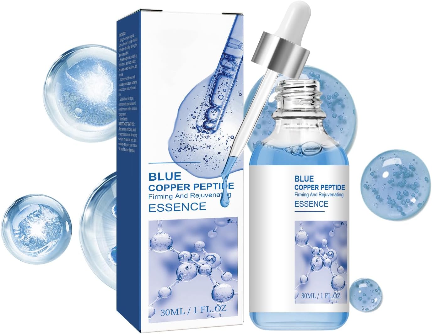 سيروم ببتيد لشد وتجديد شباب الوجه من بلو كوبر، خلاصة الببتيدات النحاسية، سيروم حمض الهيالورونيك، لبشرة ممتلئة ومشرقة، يرطب بعمق يدوم طويلا ويقلل الخطوط الدقيقة والتجاعيد