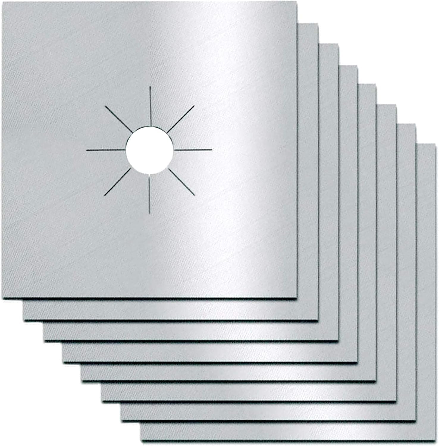 اغطية موقد الغاز، 8 قطع من بطانات موقد الغاز، اغطية علوية مزدوجة السماكة قابلة لاعادة الاستخدام للمطبخ، غير لاصقة، قابلة للقص، سهلة التنظيف، مقاس 10.6 انش × 10.6 انش