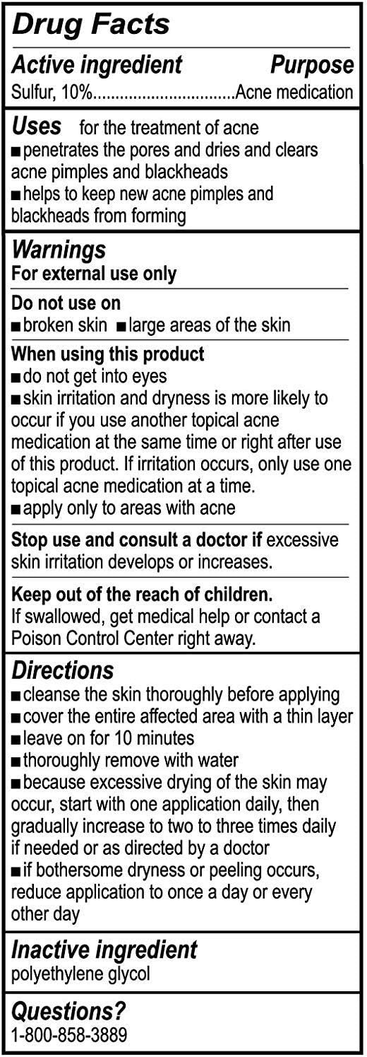 مرهم لعلاج حب الشباب من دي لا كروز يحتوي على الكبريت بتركيز 10% - مخصص لازالة بثور الكيسية والرؤوس السوداء الوجه والجسم 2.6 اونصة- (متعدد الالوان) 18 71ZB3S0y7LL. AC SL1500