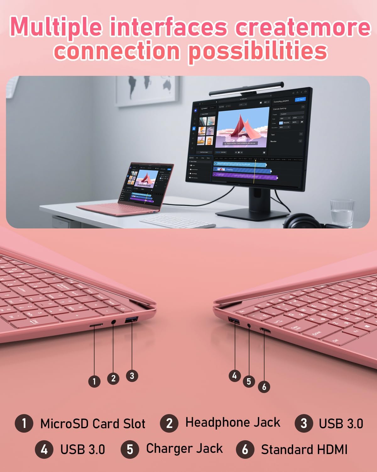 لابتوب 15.6 بوصة للطلاب 16GB ذاكرة DDR4 رام 512 جيجابايت PCIe SSD ولوحة مفاتيح مضيئة بزاوية فتح 180 درجة وقارئ بصمة بطارية 6000 ميلي امبير كاميرا ويب واي فاي 5 بلوتوث 4.2 HDMI USB 3.0، لون وردي 13 71ZGOn5n0yL. AC SL1500