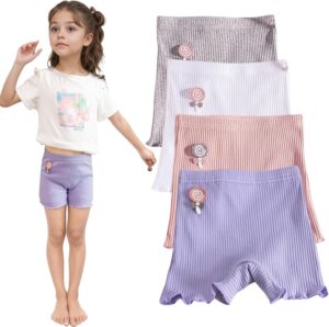 شورتات قطن صيفية للبنات الصغيرات جيدة التهوية ومريحة تحت الفستان من زوني، مناسبة للحركات الرياضية وركوب الدراجة، عبوة من 4 قطع