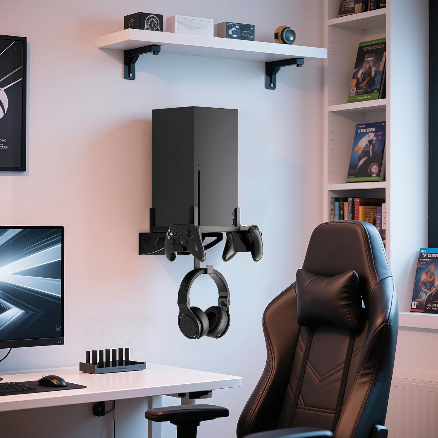 Wall Mount for Xbox Series X - Wall Mount Stand Kit with Detachable 2 Controller Holder & Headphone Hanger, Mount on The Wall, Compatible with Xbox Series X Accessories 15 71Zcckbj9KL. AC SL1500