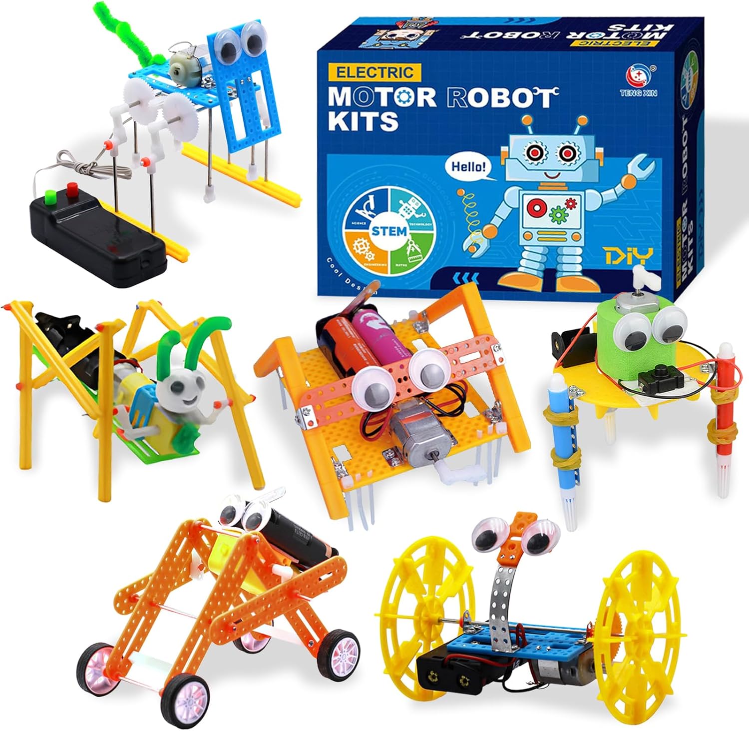 مستلزمات أدوات العلوم للأطفال من سن 5-12 سنة، مجموعة أدوات تعليمية وروبوتية، 6 في 1 مشاريع تجارب بناء هندسية، مجموعة بناء روبوت، ألعاب حرفية للأولاد والبنات