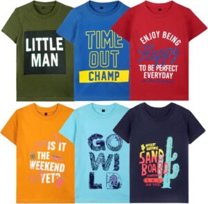 T2F Boys Boys Half Sleeve Tshirt T-Shirt (pack of 6)