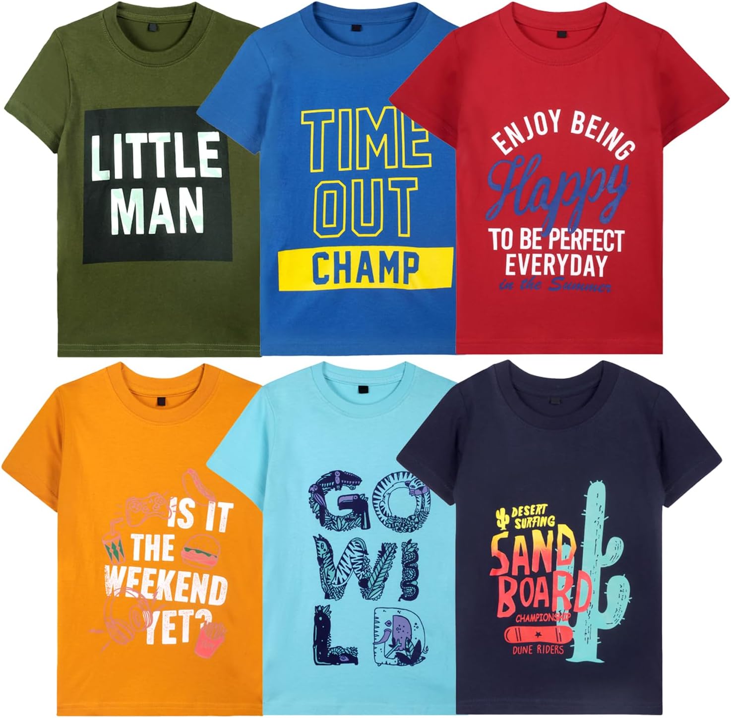 T2F Boys Boys Half Sleeve Tshirt T-Shirt (pack of 6) 10 T2F Boys Boys Half Sleeve Tshirt T-Shirt (pack of 6)