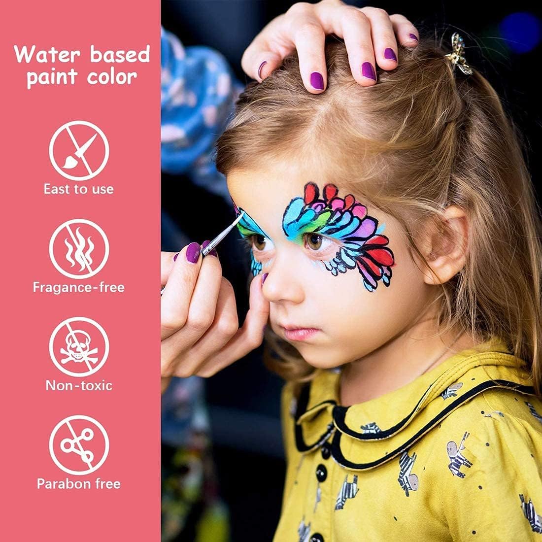 مجموعة طلاء وجه للاطفال من الميكاكوزو مكونة من 15 لون مع فرشاة واحدة، طلاء وجه احترافي غير لاصق، طلاء للجسم، طلاء مائي منخفض الحساسية، مناسب للعب الادوار في الحفلات 14 71kU1SSUf0L. AC SL1100