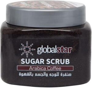 جلوبال ستار صنفرة السكر بالقهوة العربية للوجه والجسم، للجنسين، 600 غرامات
