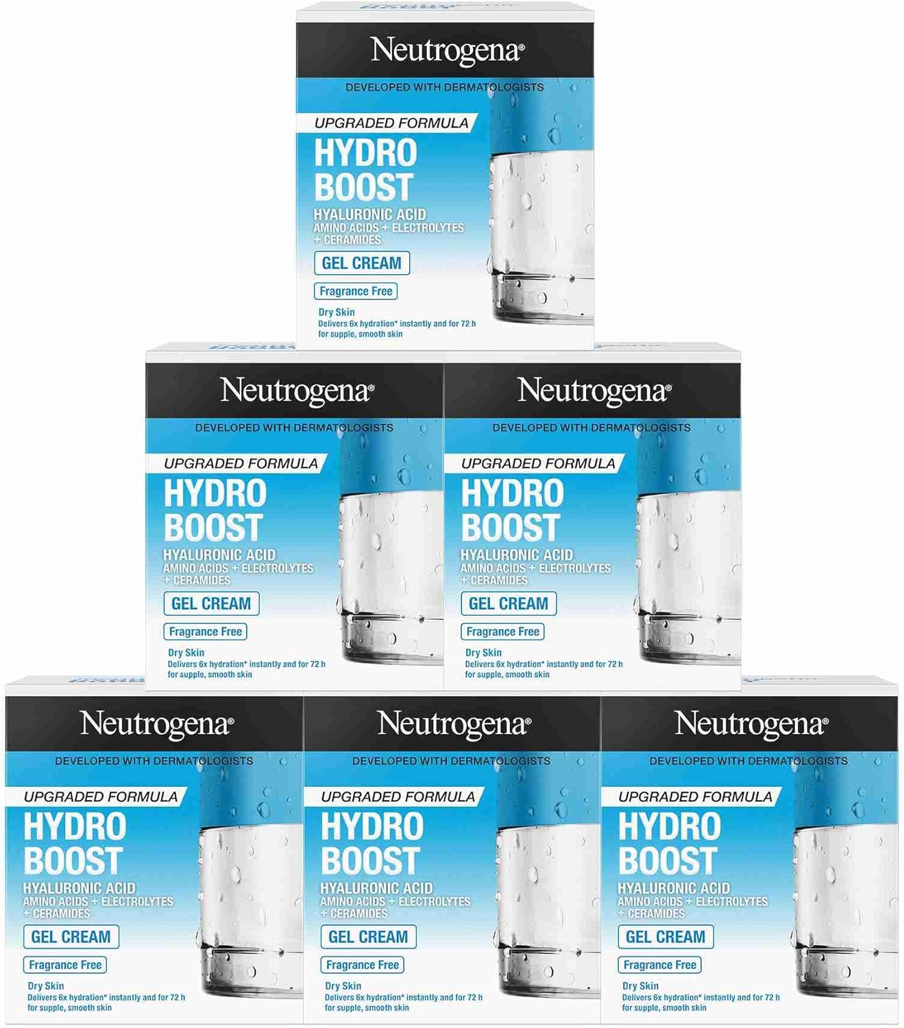 جل للوجه من نيوتروجينا مرطب للبشرة الحساسة، هايدرو بوست، 6 × 50 مل