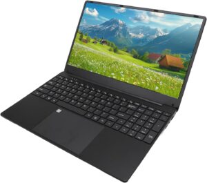 لابتوب مزود بخاصية فتح القفل ببصمة الإصبع، ذاكرة عشوائية 8 جيجابايت DDR4، وقرص صلب SSD بسعة 1 تيرابايت، شاشة IPS مخصصة للترفيه، لون أسود مقاس 15.6 بوصة