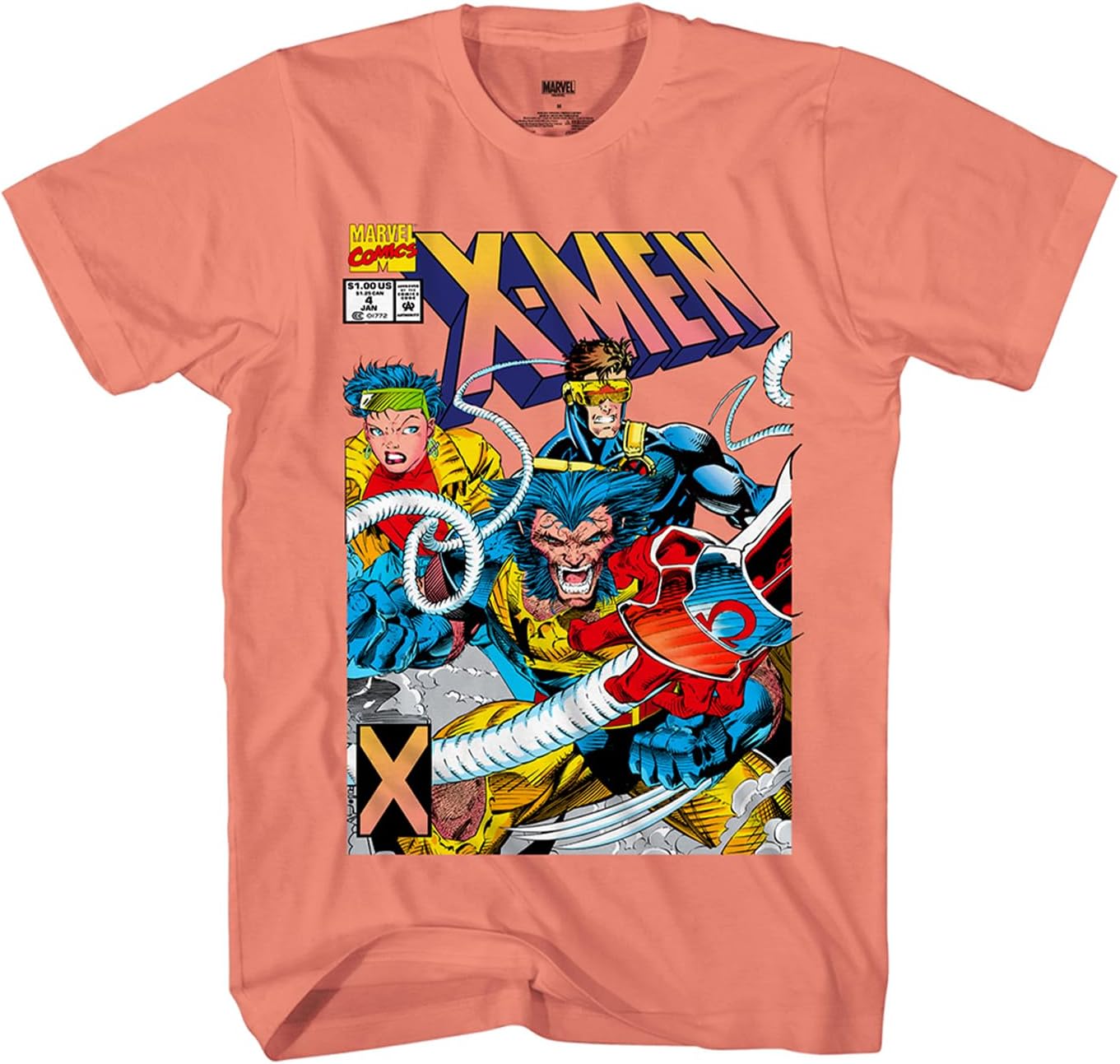 تي شيرت رجالي من Marvel Comics Group - X-Men Wolverine - تي شيرت كلاسيكي من Throwback