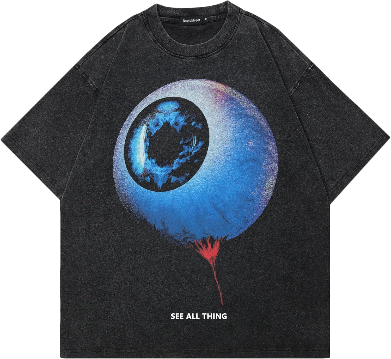 تي شيرت رجالي من ملابس الشارع رابيد ستريت مريح برسومات جمالية للجنسين