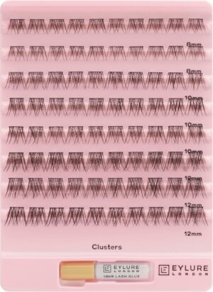 اي لور مجموعة رموش صناعية متعددة الاستخدامات (8 ملم، 10 ملم، 12 ملم/ مزودة بالغراء)