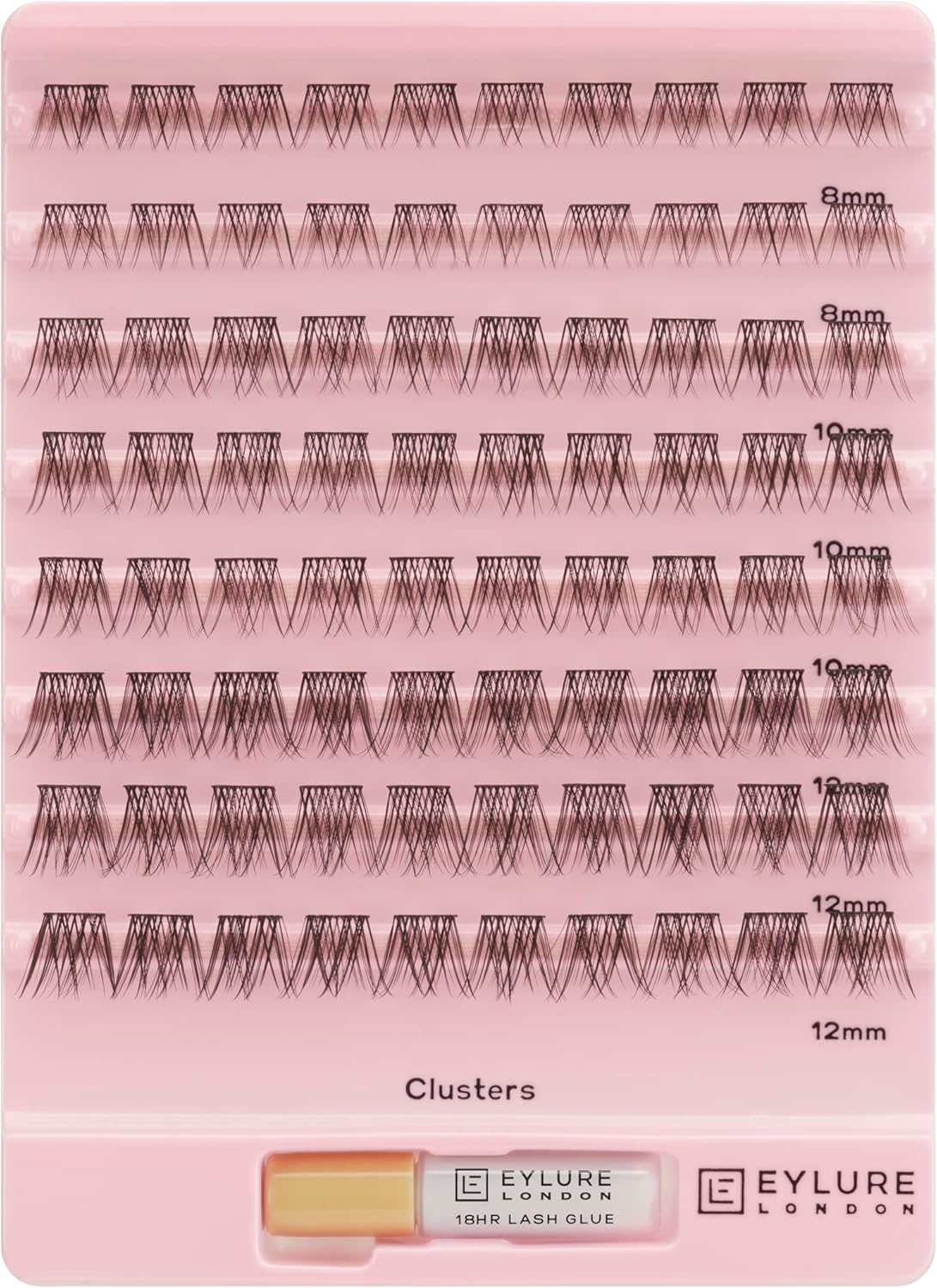 اي لور مجموعة رموش صناعية متعددة الاستخدامات (8 ملم، 10 ملم، 12 ملم/ مزودة بالغراء)