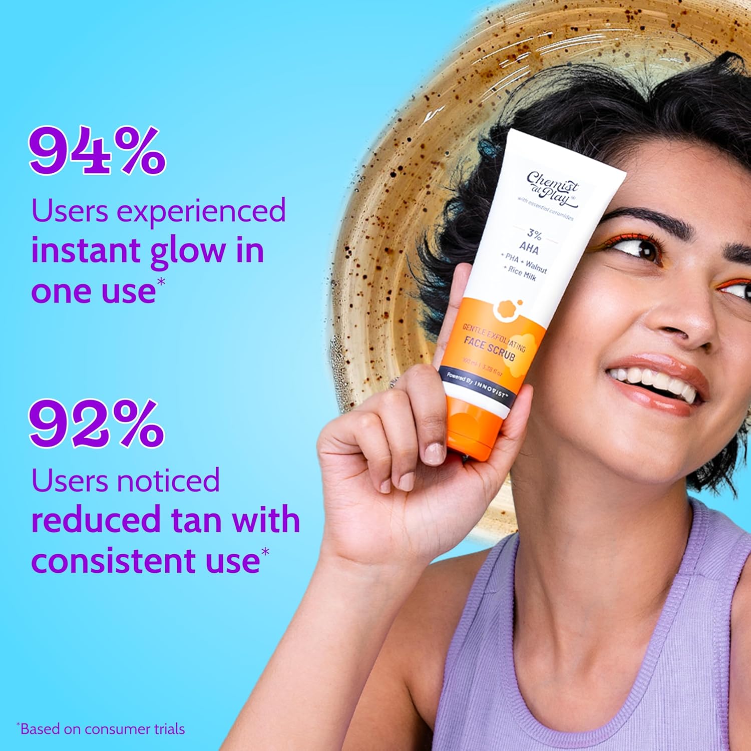 كيميست ات بلاي مقشر لطيف للوجه بحمض الماندليك والجوز | يزيل الجلد الميت والرؤوس السوداء البشرة الميتة يعطي توهجًا فوريًا الوجه للنساء والرجال 100 مل 13 81BBOasIyJL. AC SL1500