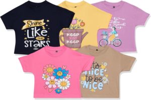 تيشيرت بكتف متدلي للبنات من تي 2 اف GLS-TSRT-21 عبوة من 5 قطع