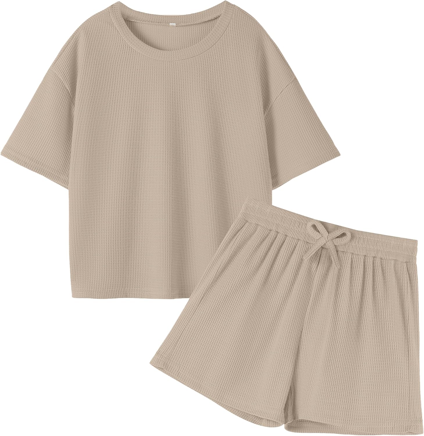 DREAM BUS Girls T-Shirts and Shorts Set 2 Pieces Teen Girls Summer Matching Outfit Solid Trendy Clothes for Little Girl