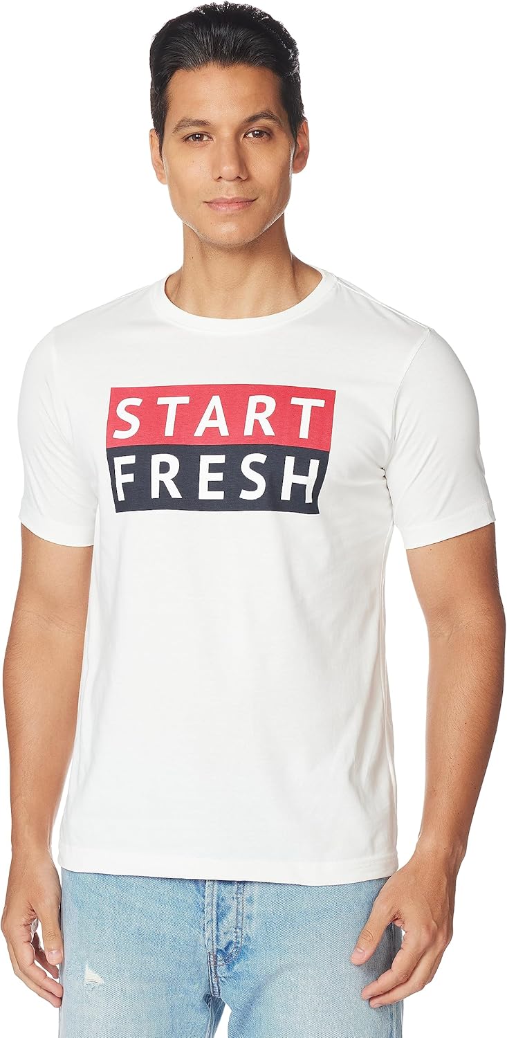 تيشيرت رجالي مقاس عادي مطبوع من سيمبول العلامة التجارية أمازون