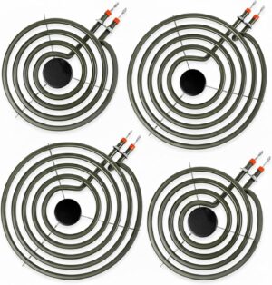 مجموعة عناصر موقد كهربائي MP22YA من دي بي دي، 4 قطع 2 × 6 انش MP15YA و2 × 8 انش MP21YA، متوافقة مع مواقد هاردويك وكينمور ومايتاج ونورج وويرلبول الكهربائية