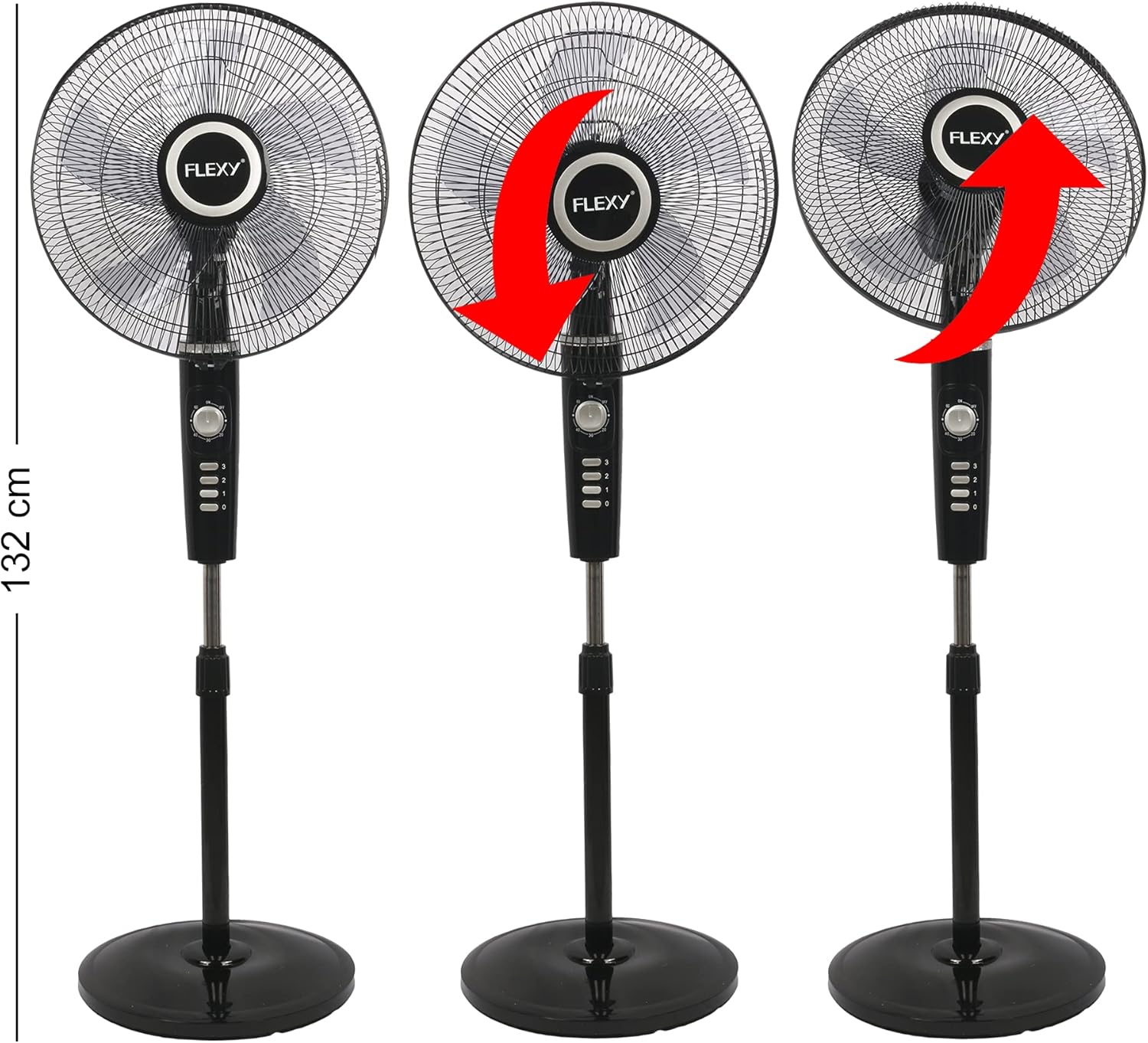 فلكسي® مروحة عمودية 16 انش 60 واط | مؤقت دقيقة 5 شفرات محرك نحاسي هادئ متذبذبة ارتفاع قابل للتعديل 3 سرعات موفرة للطاقة شبكة امان قوية | اسود 11 81XRjLmXshS. AC SL1500