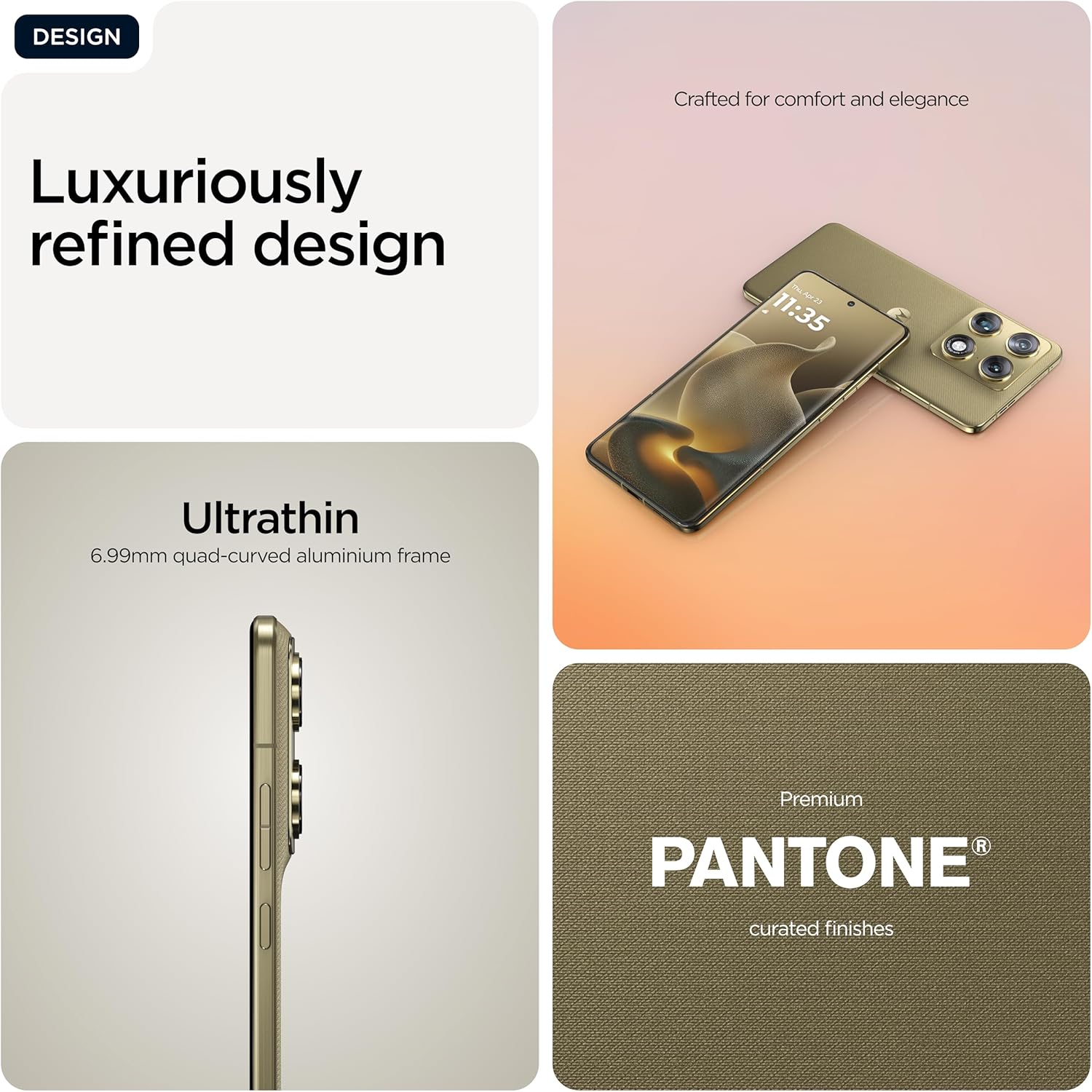 جوال سيجنتشر 5G بذاكرة رام 16+16 GB وذاكرة تخزين داخلية 512 GB وكاميرا بدقة 50 MP مع مثبت بصري للصورة بتصنيف DXO الذهبي وتبريد معدن سائل، شاشة اكستريم اموليد 6.8 بوصة 165Hz من موتورولا، لون زيتوني 14 81XlimdaVdL. AC SL1500