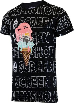 تي شيرت عصري رجالي فاخر من سكرين شوت بنمط الشارع- تي شيرت ان واي سي عصري بطبعة خطوط طويلة