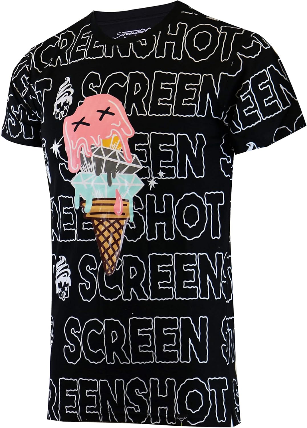 تي شيرت عصري رجالي فاخر من سكرين شوت بنمط الشارع- تي شيرت ان واي سي عصري بطبعة خطوط طويلة