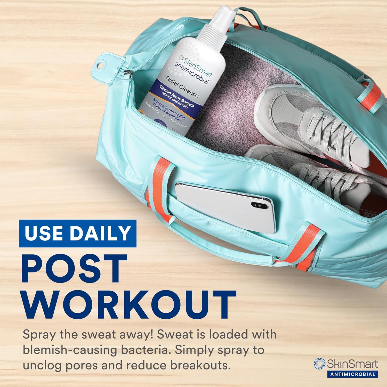 منظف الوجه من سكين سمارت لعلاج حب الشباب يستهدف البكتيريا للرياضيين المراهقين النشطين بعد التمرين وحب زجاجة بخاخ 8 اونصة امن للاستخدامات اليومية المتعددة سكن انتيميكروبيال، من سكن سمارت انتيميكروبيال 13 81ijjUt0TnL. AC SL1500