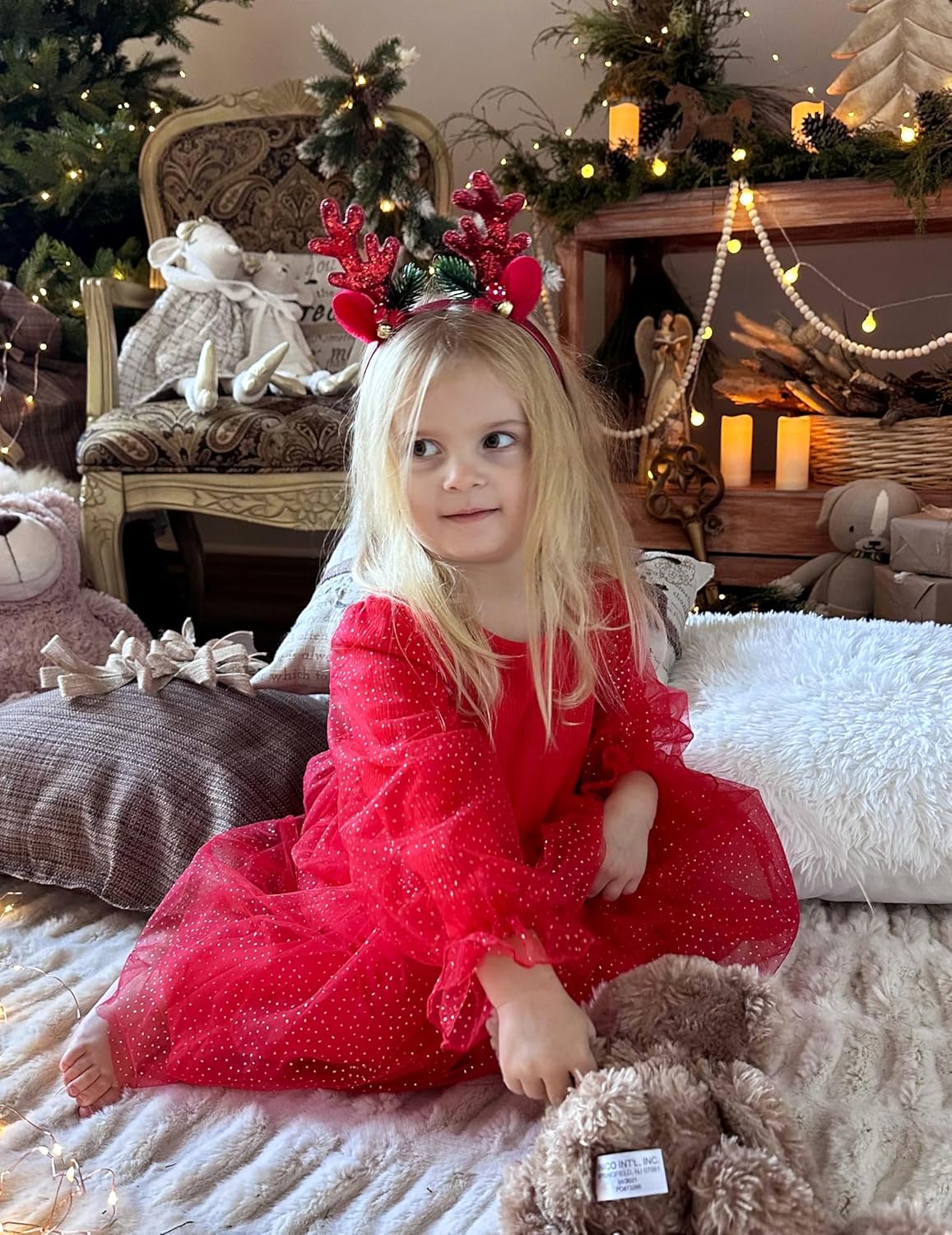 فستان كريسماس للبنات الصغيرات مزين بالترتر من التل المنفوخ باكمام طويلة فستان توتو لحفلات اعياد الميلاد والعطلات والحفلات التنكرية 12 91zG4WLINZL. AC SL1500