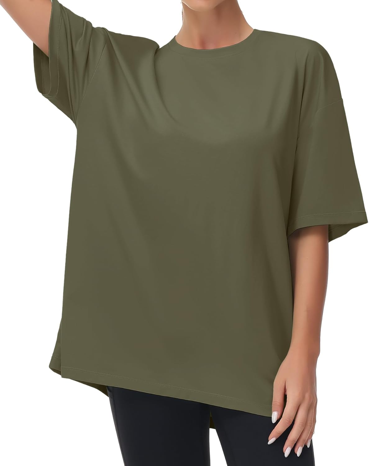 THE GYM PEOPLE Womens Casual Oversized T Shirts Summer Crewneck Short