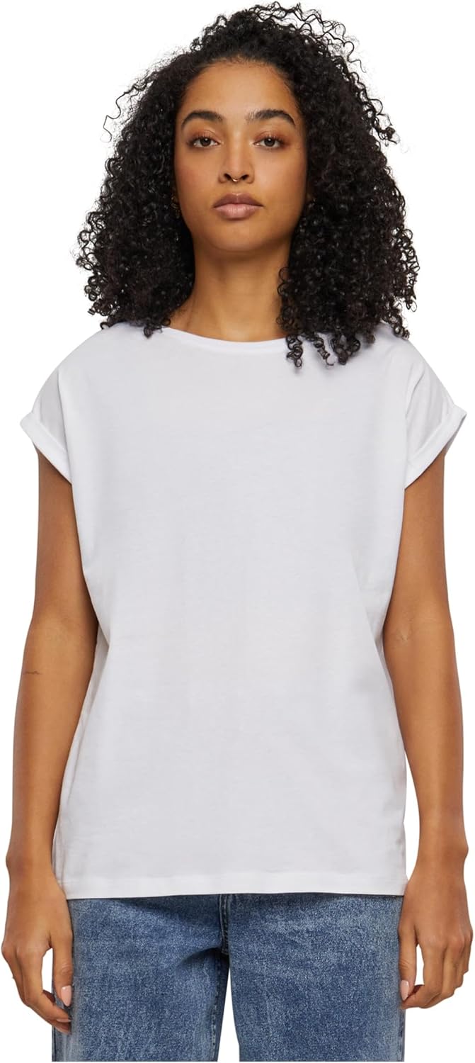 Urban Classics Womens Ladies Extended Shoulder Tee Basic T Shirt with