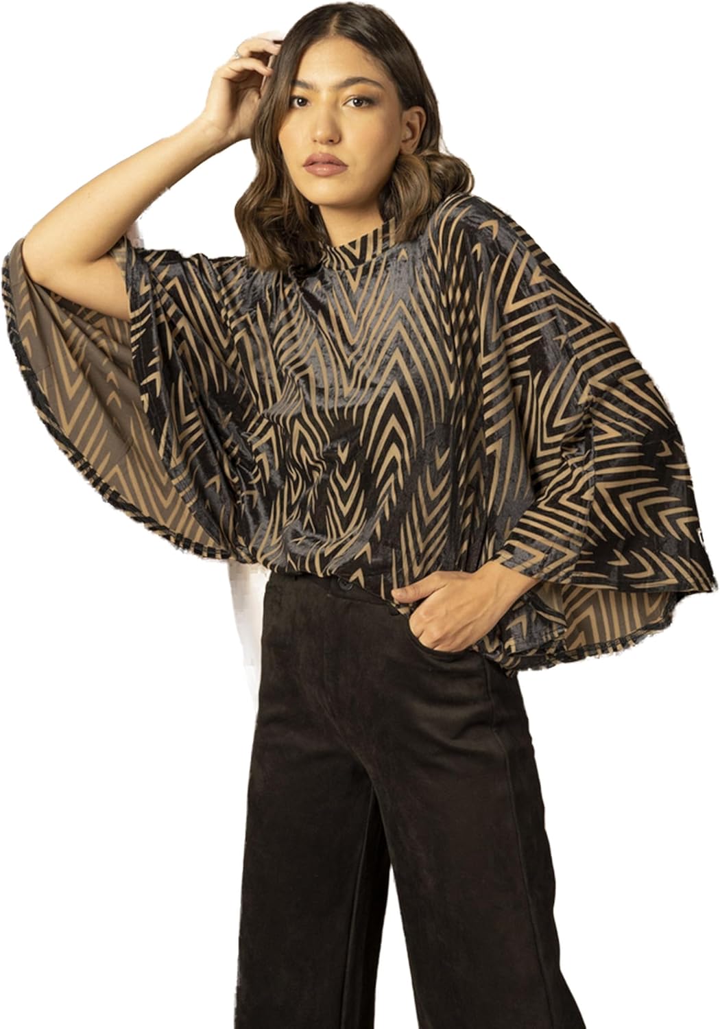 بلوزة بأكمام فراشة للنساء من نتشي