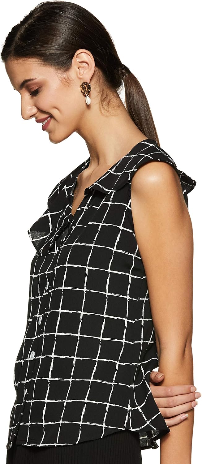 1772326748 KRAVE Womens Checkered Regular Top
