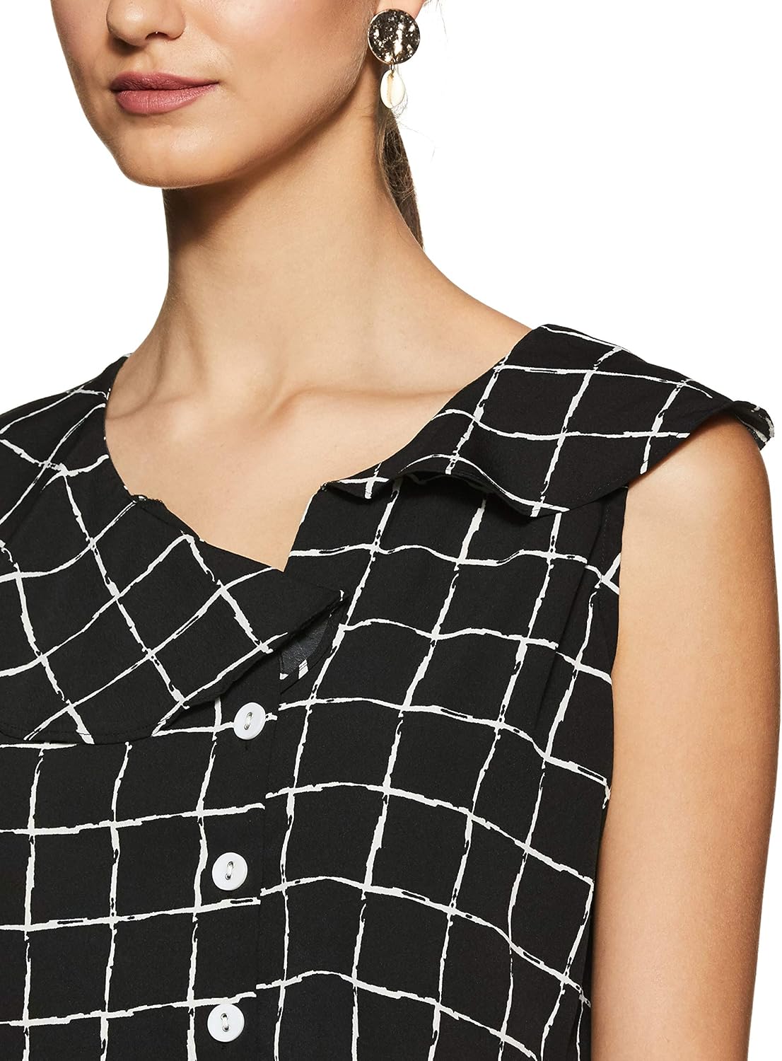 1772326750 KRAVE Womens Checkered Regular Top