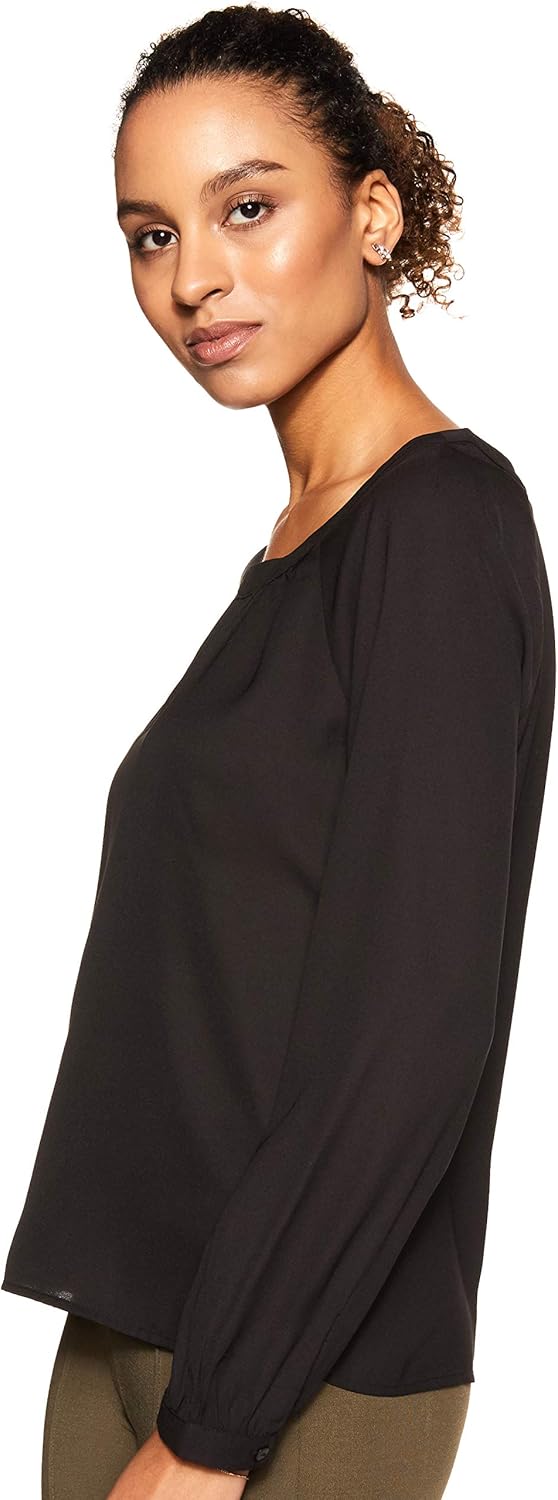 1772375797 بلوزة بقصة عادية للنساء ولون سادة من أمازون براند سيمبول