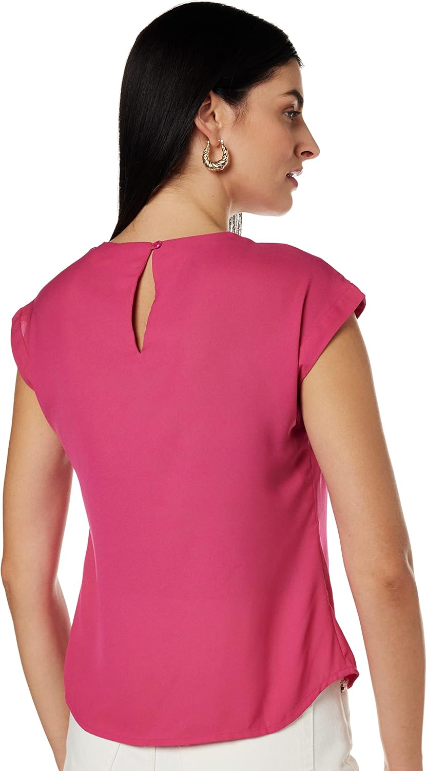 1772473442 بلوزة بقصة عادية للنساء ولون سادة من أمازون براند سيمبول