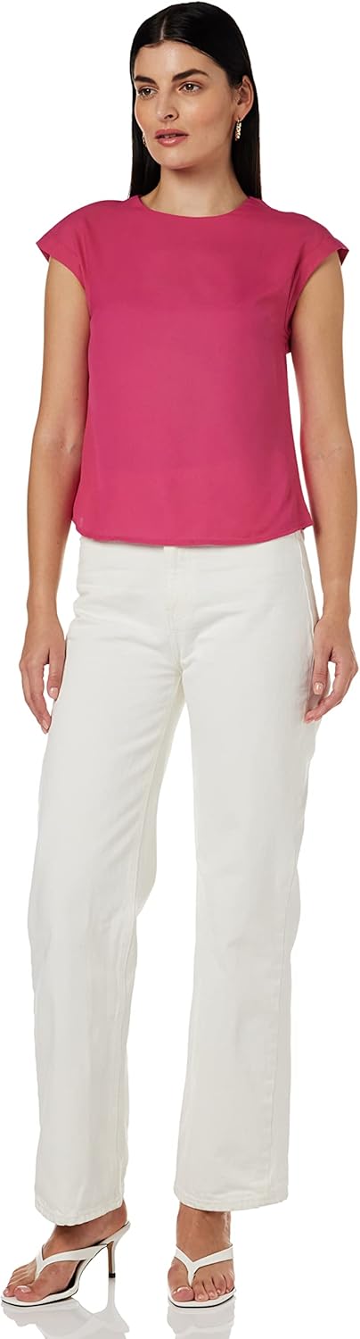 1772473448 بلوزة بقصة عادية للنساء ولون سادة من أمازون براند سيمبول